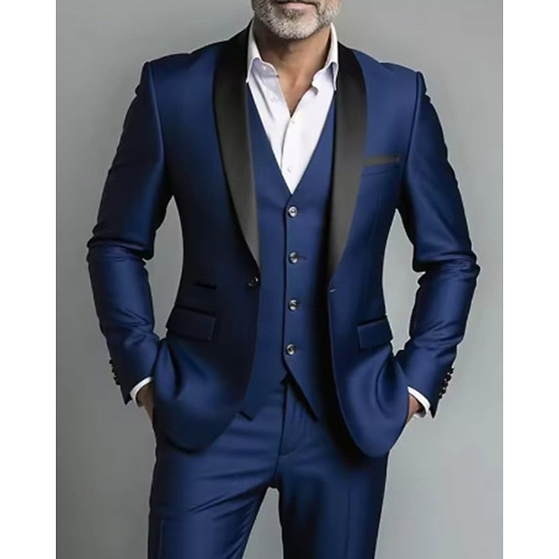 Frederick | Contrast-Lapel Three-Piece Set