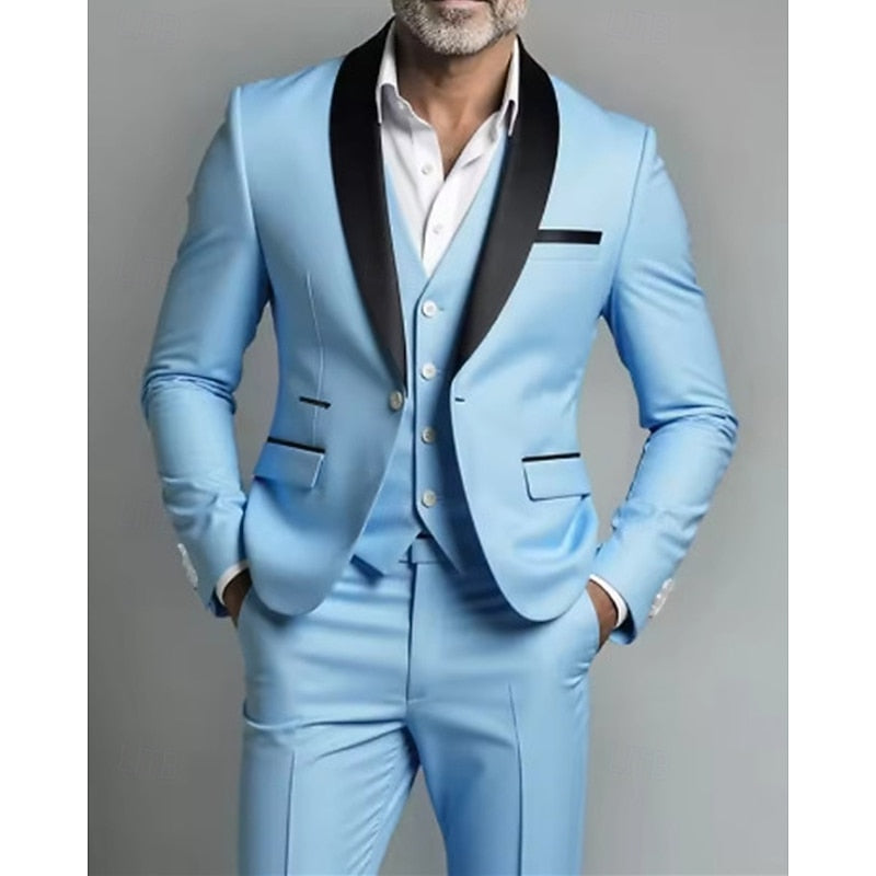 Frederick | Contrast-Lapel Three-Piece Set