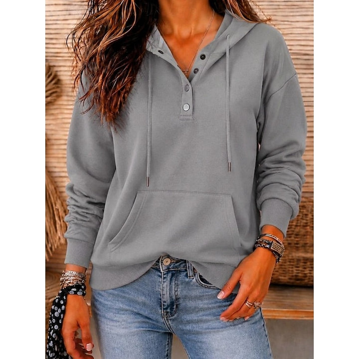 Loretta | Relaxed Button-Neck Hoodie